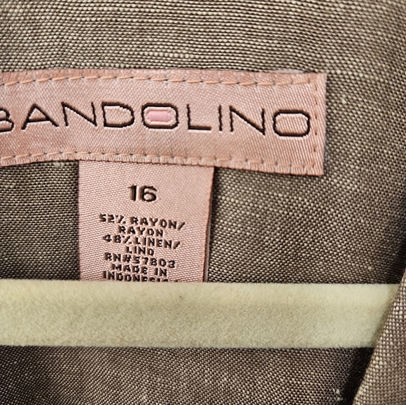 NWT - Bandolino Mocha Rayon Linen Blend Blazer - Size 16 - Picture 2 of 5